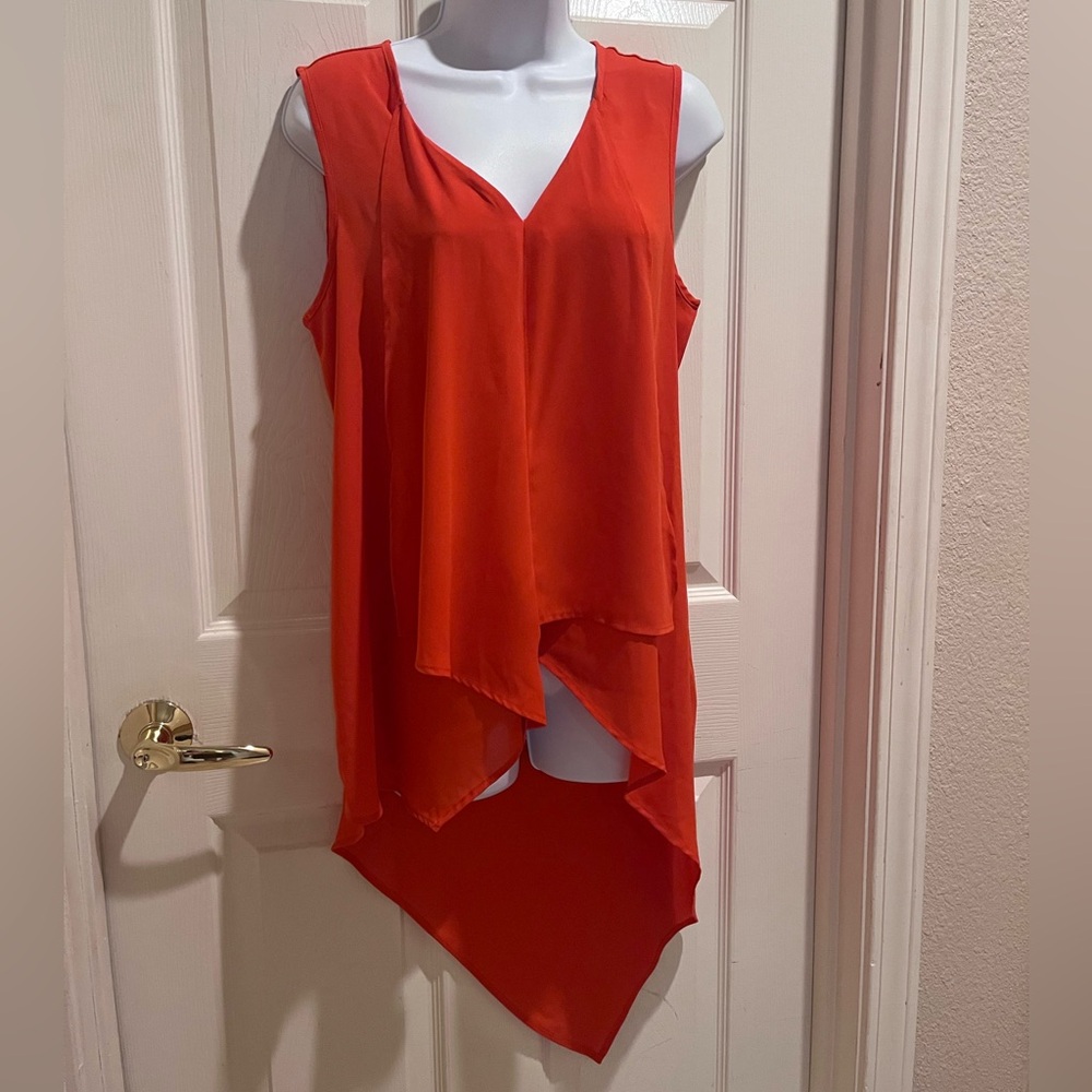 Orange semi sheer top/ coverup